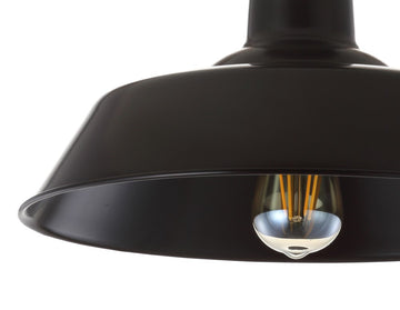 Camila 14" Classic Industrial Indoor/Outdoor Iron LED Semi Flush Mount - JONATHAN Y